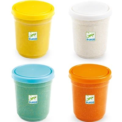 Djeco 4 Pots De Pâte à Modeler Pailletée