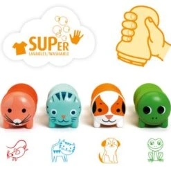 Djeco 4 Tampons Auto-encreurs Animaux Du Jardin