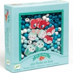 Djeco 450 Perles En Bois Petits Animaux