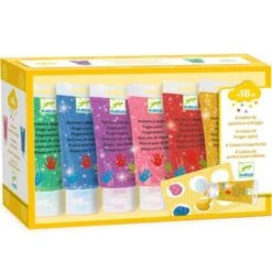 Djeco 6 Tubes De Peinture à Doigt Pailletée