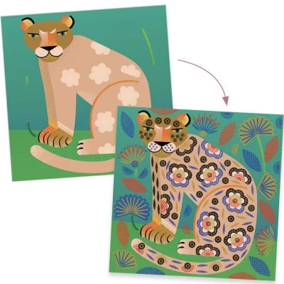 Djeco Coffret Créatif Tampons Motifs Et Pelages – Image 2