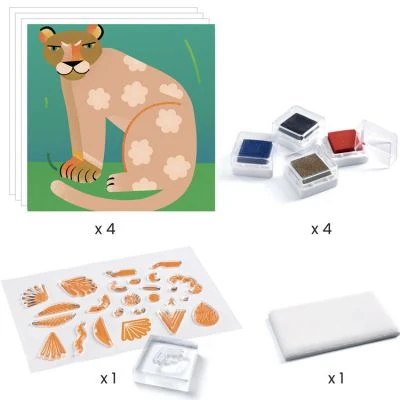 Djeco Coffret Créatif Tampons Motifs Et Pelages – Image 3