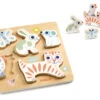 Djeco Puzzle En Bois - Relief Baby Animali
