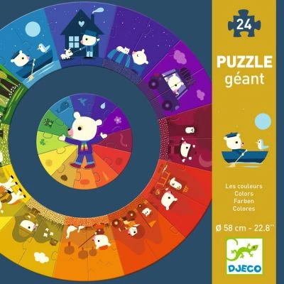 Djeco Puzzle Rond Les Couleurs (24 Pièces) – Image 2
