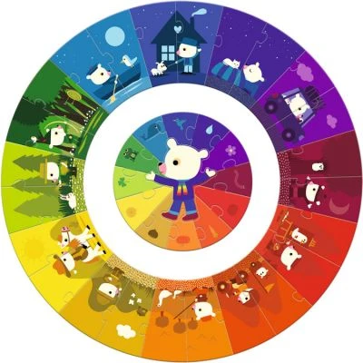 Djeco Puzzle Rond Les Couleurs (24 Pièces)