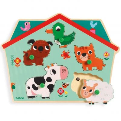 Djeco Puzzle Sonore Ouaf Woof (5 Pièces) – Image 2