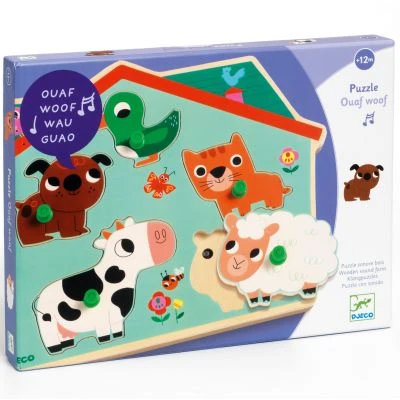 Djeco Puzzle Sonore Ouaf Woof (5 Pièces) – Image 3